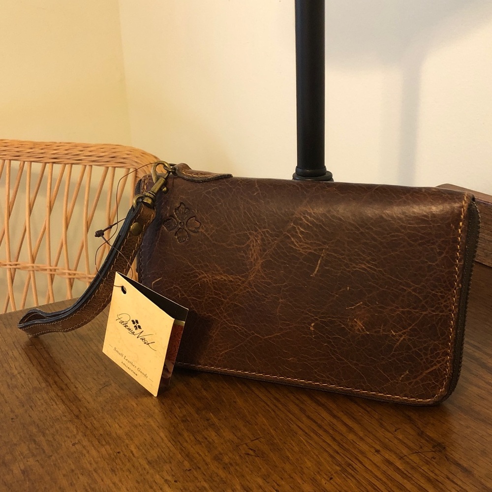 Patricia Nash Brown Leather Wristlet Wallet